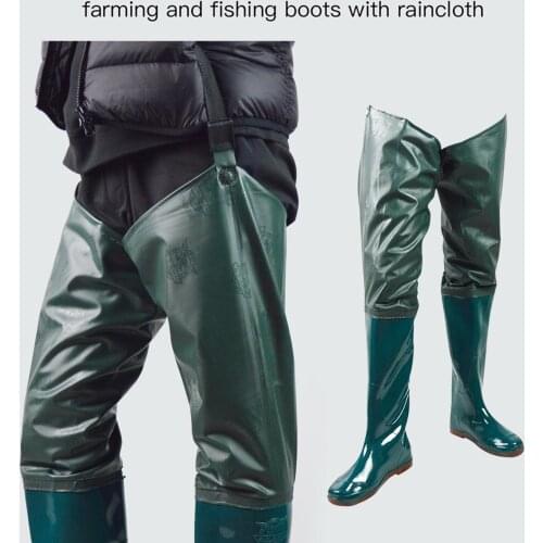 Waterproof Nylon Fishing Waders PVC Coarse Hip Wader Water Pants Boots
