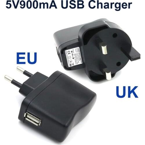 VORED 1PCS New Univesal Power Adapter 5V900mA EU/UK Plug USB Charger Portable Travel Wall Charger Free shipping