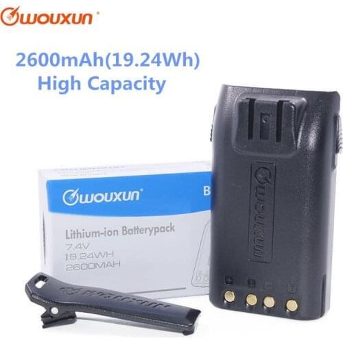 WOUXUN High Capacity Spare 7.4V 2600MAH Li-ion Battery With Belt Clip for Wouxun Walkie Talkie KG-UVD1P KG-UV6D KG-699 Radio