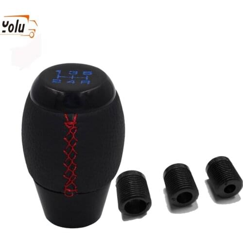 YOLU Universal Car Gear Shift Knob Manual Transmission 5 Speed Auto Shift Knob Stitched Cover Shifter Lever for Honda Toyota