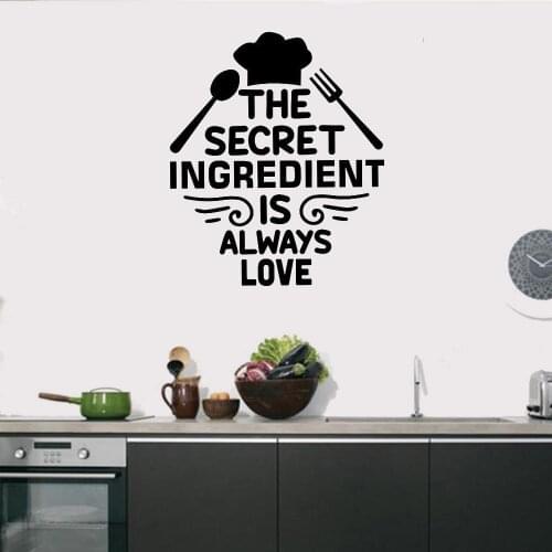 Funny Family Cook Chef Secret Ingredient Love Inspirational Quote Wall Decal Sticker For Kitchen Room Art Vinyl Waterproof ov291