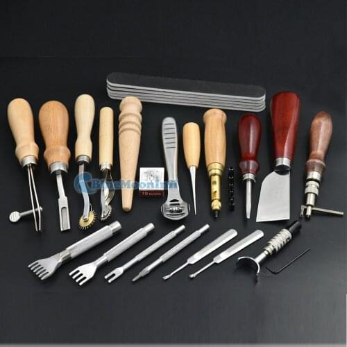 1 Set / Lot 3 Types Edge Kit Punch Groover Carving Beveler Slicker AWl Rotate Leathercraft DIY Tools