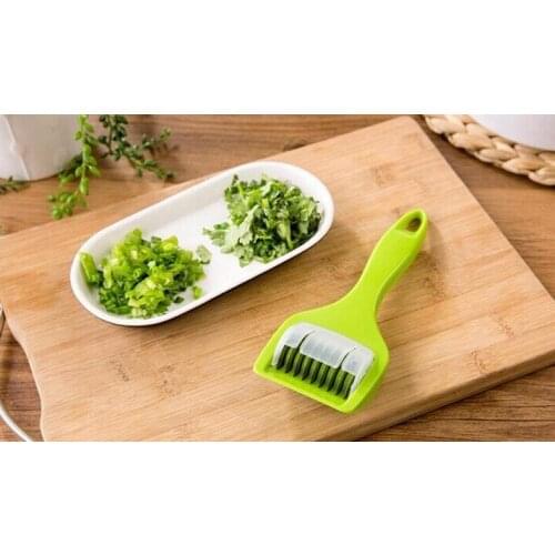 1PC Stainless Steel Blade Green Onion Chopper Slicer Garlic Coriander Cutter Kitchen Accessories Gadgets Cooking Tools OK 0263