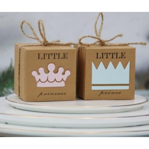 10pcs/lot Kraft Paper Prince&Princess Box Handmade Biscuit Candy Small Cake Box Birthday Party Wedding Gift Supplies