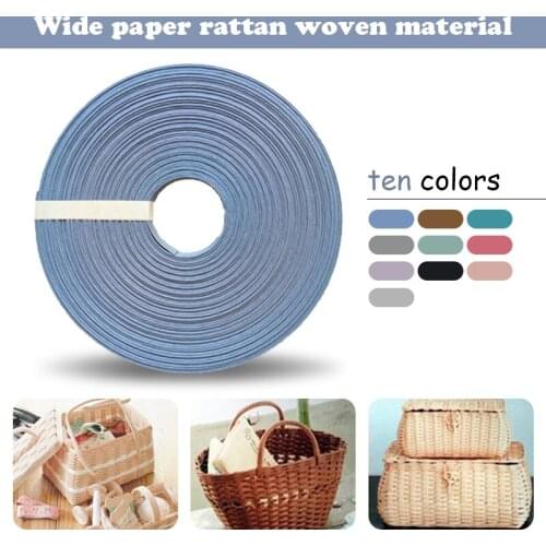 20 Meters 15mm Wide Paper Rattan Woven Material Ornaments Handmade Colored Paper Rope Baskets Paper Rope DIY Handmade Materials