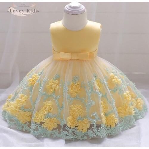2021 Baby Girl Princess Dress Big Bow Floral Embroidery Sleeveless Fluffy Tutu Ball Gown Dresses Cosplay Party Tulle Clothes