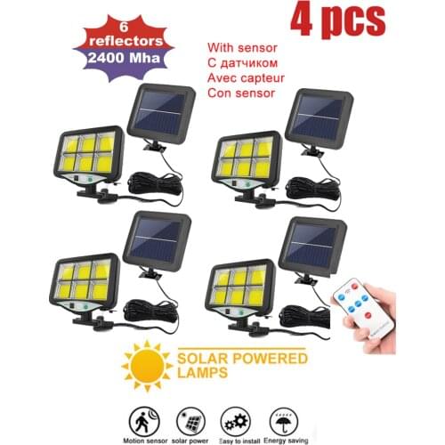 4pcs seperable Solar Lights Adjustable solar Lamp IP65 Waterproof Motion Sensor Light Wide Angle Illumination for Garage Garden