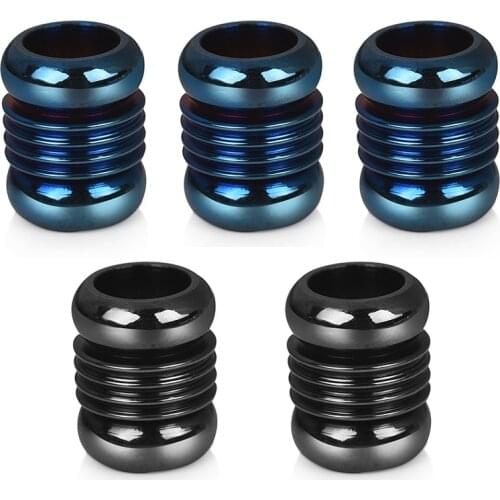 5pcs Stainless Steel Spacer Beads Hole 7mm Long Bar Tube Cylinder European beads Men Bracelet Jewelry Making Accessories