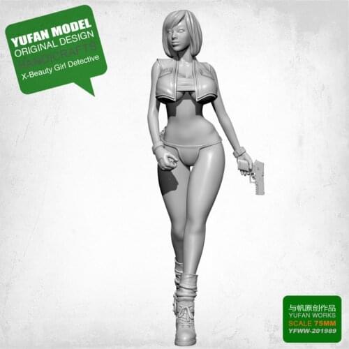 75MM Yufan model 1/24 Resin Figure beauty girl model kits self-assembled YFWW-201989