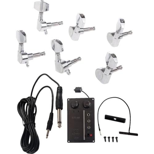 B60 Violin Pickup Piezo Preamp and 3R3L Sealed Gear Tuning Pegs Tuners for Electric Guitar Violin Parts Accessories