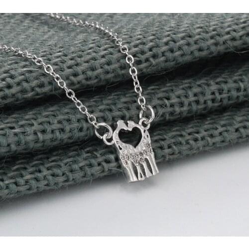CHENGXUN 2020 Trend Double Giraffe Heart Pendant Necklace Charm Suspensions Jewelry Necklace for Girl Women Pendants Bijouterie