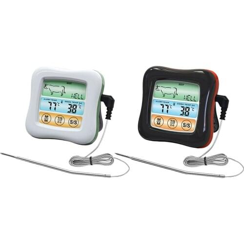Digital Meat Thermometer Kitchen Thermometer Instant Read Food Thermometer Waterproof for Meat Poultry Fish Timer