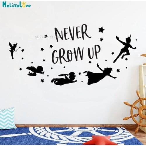 Kid Room Decor Never Grow Up Nursery Wall Sticker Tower Decals Bedroom Vinyl Art Murals Gift Lovely YT5593