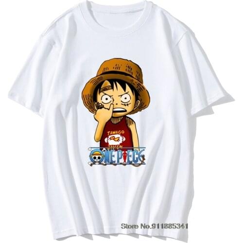Japanese Anime Tshirts Luffy One Piece Zoro Nami Men Tshirt Camisas Hombre Premium Cotton Short Sleeve Casual Shirt Vintage
