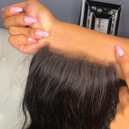 Hd Lace Closure Brazilian Straight Transparent Lace Frontal Human Hair Pre Plucked With Baby Hair 4x4 Silk Base Lace Closure