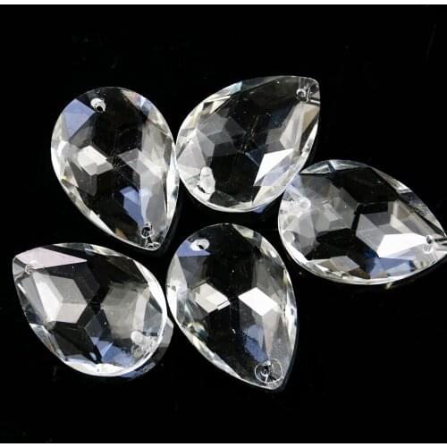 1PC Bauhinia Chandelier Crystals Prisms Pendant Hanging Crystal Decorations Suncatcher Accessories for Chandeliers 38mm 2 Holes