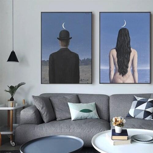 Rene Magritte Artist Surrealist Oil Canvas Posters Painting Prints Scandinavian Wall Art Picture for Living Room Decor Cuadros