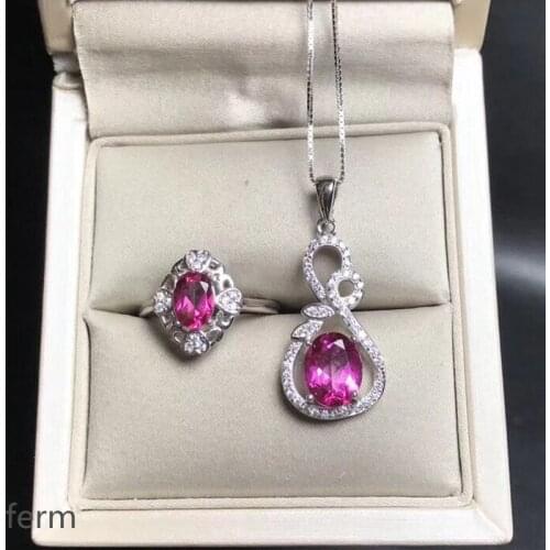 KJJEAXCMY exquisite jewelry 925 sterling silver powder toppas jewelry pendant pendant 2 sets