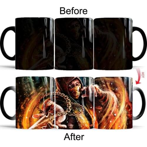 Game Mortal Kombat mug 350ml magic heat sensitive coffee Mugs Color Changing Mug drop shipping