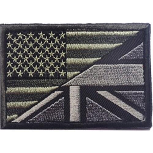 Embroidery Patch Three Percenter US American UK United Kingdom Union Flag Patch Tactical Emblem Badge Embroidered Patches