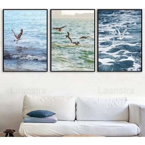 Seabird Fishing Home Decoration Painting Ocean Living Room Wall Canvas Poster Modern Printmaking Bedroom Study Room Dining Room