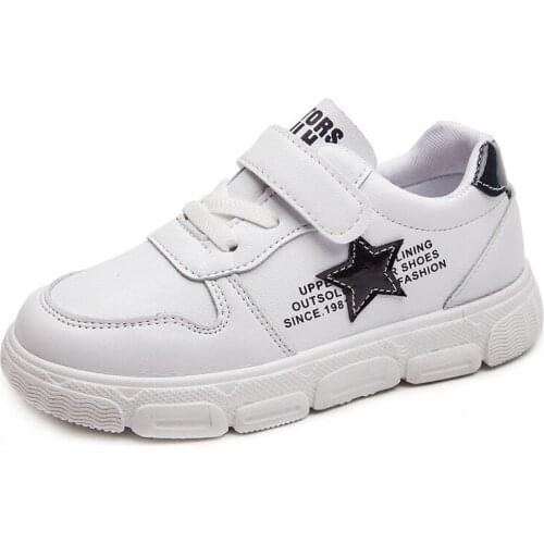 Skoex 2020 New Children Fashion Sneakers Soft Non-slip Lightweight Boys Girls Running Sports Shoes Pu Leather Kids Skate Shoes