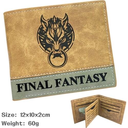 New Game Final Fantasy PU Bifold Wallet Mens Casual Short Coin Photo Credit Cards Holder Leather Note Compartment Purses