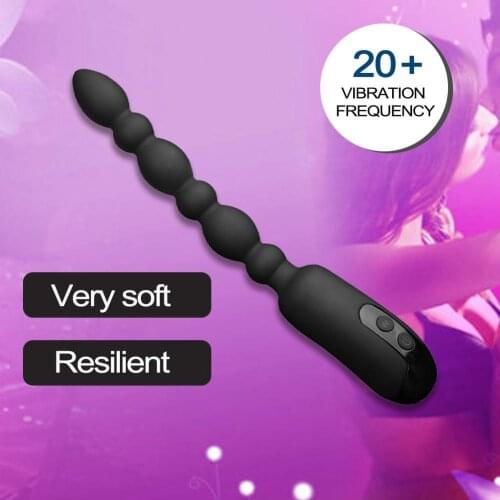OLO Unisex Waterproof USB Rechargable Vibrating Silicone Anal Beads Prostate Massager Butt Plug Masturbation Adult Sex Toy