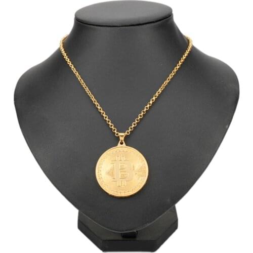 Bitcoin Necklace Men Women souvenir Link Chain Alloy Necklaces&Pendants Creative Jewelry