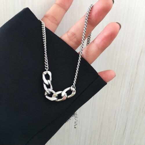 Thick Chains Pendant Necklace for Women Silver Color Clavicle Chain Female 2021 Fashion Jewelry Short Necklaces Simple New