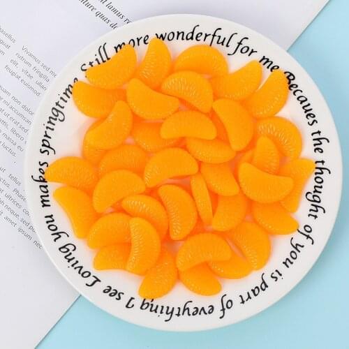 10pcs DIY Resin Charms Slime Supplies Additions Decor For Slimes All Filler Orange Petals Fruits Candy Phone Case Accessories