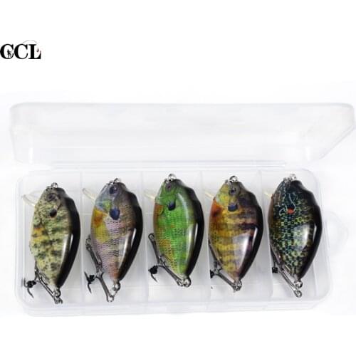 6CM 14.5G 5pcs/lot Hard Plastic Crankbait Fishing Lures Slow Sinking Rattle Crank Wobbler Bait Fishing Tackle