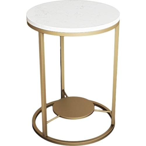 Simple Tieyi Small Tea Table Modern Marble Small Apartment Living Room Sofa Corner Bedside Table