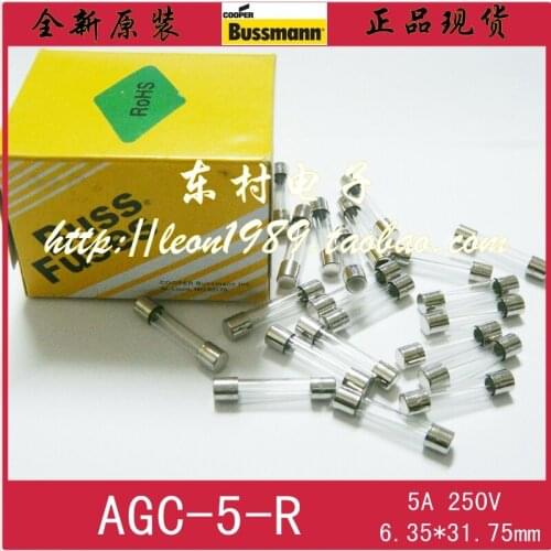 [SA]US Bussmann Fuse BK / AGC-5R 5A 250V 6.35 & times; 31.75mm--50pcs/lot