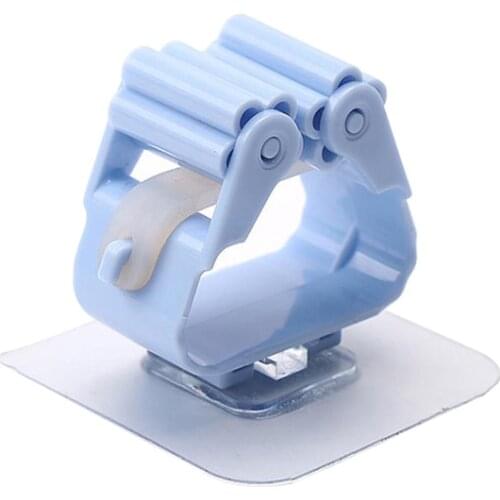 1Pc Self-adhesive Wall Mounted Mop Holder Brush Broom Organizer Holder Bathroom Wall Suction Hanging Pipe Hooks Storage Rack