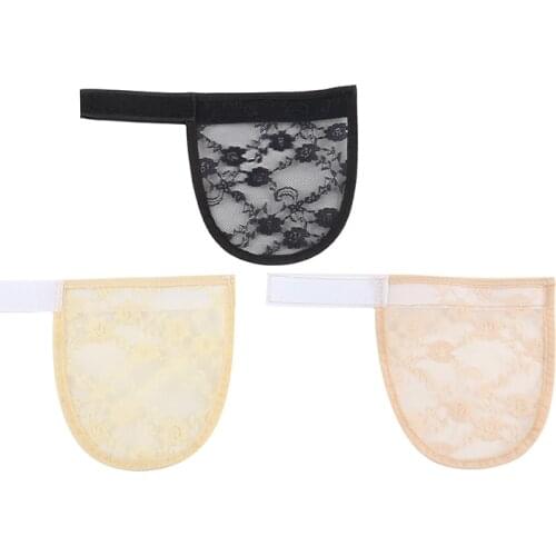 50 pcs Hair Net For Making Ponytail Wig Caps For Making Ponytail Black Color Top Qulity Guleless Hairnet With Adjustable Strap