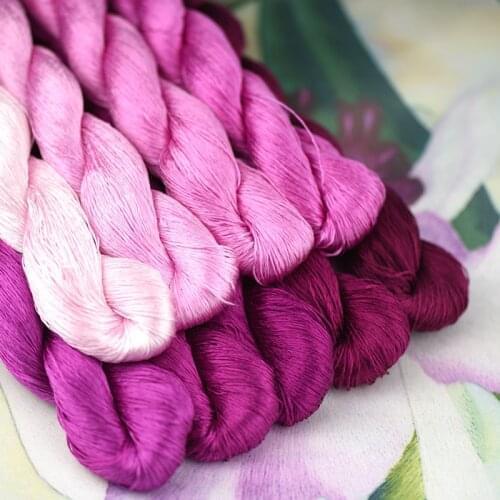 1pcs/400m silk embroidery thread / 100% silk thread /hand embroidery embroider cross stitch/Rose purple /9 pure colors
