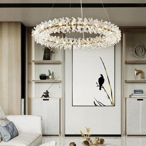 Ring Design Modern Crystal Chandelier Lamp AC110V 220V Lustre LED Chandelier Living Lighting and Hotel Lights