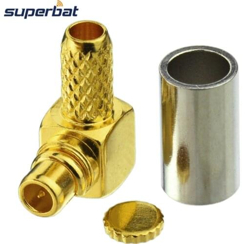 Superbat 10pcs MMCX Crimp Plug Male Right Angle RF Connector for Coaxial Cable RG174,RG316,LMR100 Free Shipping