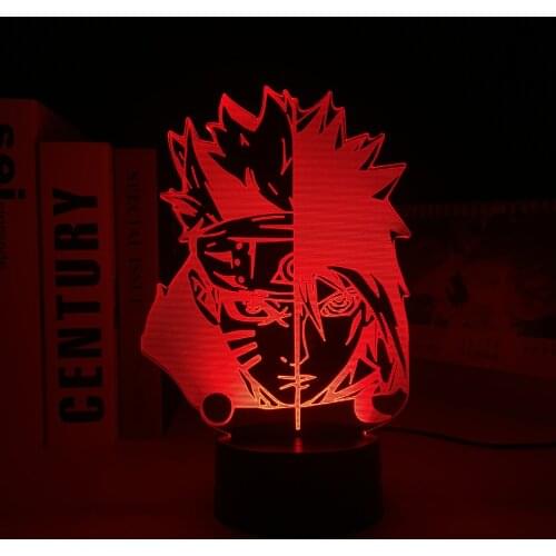 Anime Figure Sasuke 3D LED Nightlight Table Lamp Cool Child Birthday Gift Touch Sensor Colorful Nightlight Bedroom Decor Light