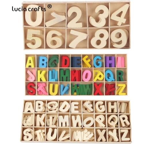 10-24pcs Number Letter Wood Craft Embellishments Wooden Cutout Flatbacks Scrapbooking for Cardmaking DIY Art Decoration A0502