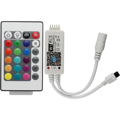 Mini wifi RGB RGBW RGBWW LED controller DC 5V 12V 24V Dimmer smartphone App/voice control LED strip home magic color decoration