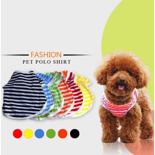 Spring And Summer Pet Clothing Casual Striped Breathable Teddy Dog Vest