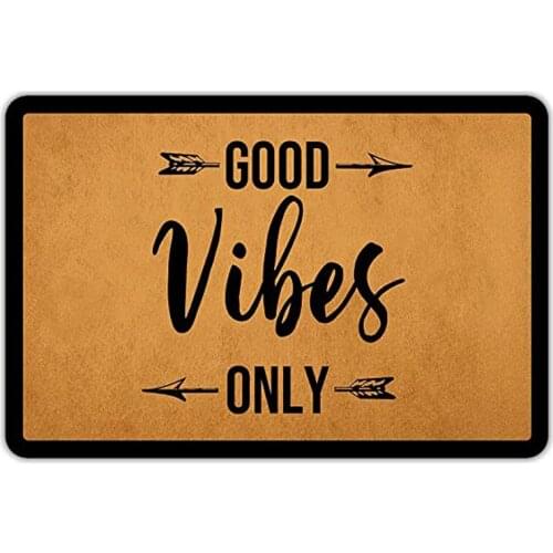 Entrance Floor Mat Good Vibes Only Creative Designed Door Mat Indoor Outdoor Decorative Doormat Non-woven Fabric Tat Indoor Outd