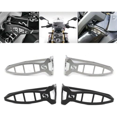 Motorcycle Flasher Light Protection Aluminum Rear/Front Turn Signal Light Protector Covers For BMW R1200GS 2007-2016