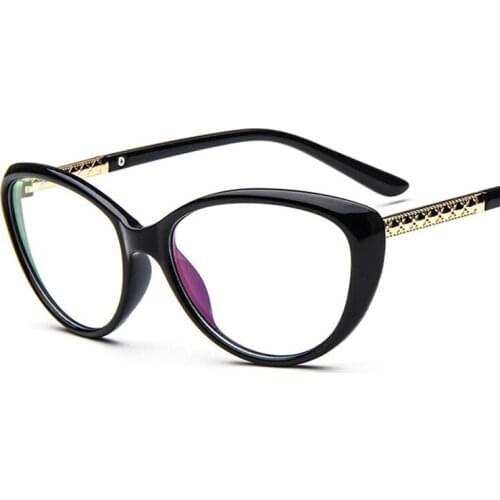 High Quality Womens Cat Eye Glasses Frame Retro Eyewear Frame Goggles Metal Frame Ladies Female Party Sexy Nerd