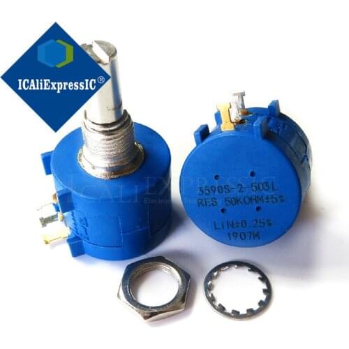 1PCS 3590S-2-503L 3590S 50K ohm 3590S-2-503 3590S-503 Precision Multiturn Potentiometer 10 Ring Adjustable Resistor In Stock