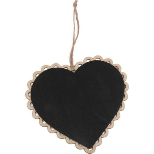 1pcs Oval Square Heart Shaped Wooden Message Sign with Hang Mini Vintage Blackboard Chalkboard String Wedding Party Decorations