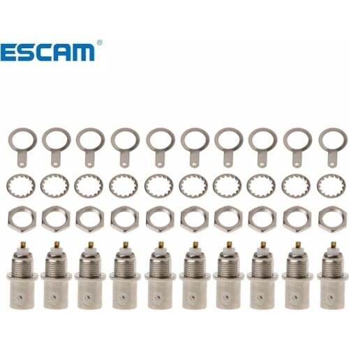 10Pcs/Set BNC Female Nut Bulkhead Solder Connector Adapter For Video Surveillance
