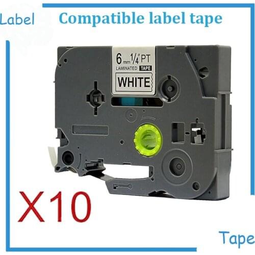 10PK TZE Label Tape 6MM TZe 211 TZe211 tz211 Compatible Brother p touch printer Red on White 6mm x 8m (1/4 x26") tz 211